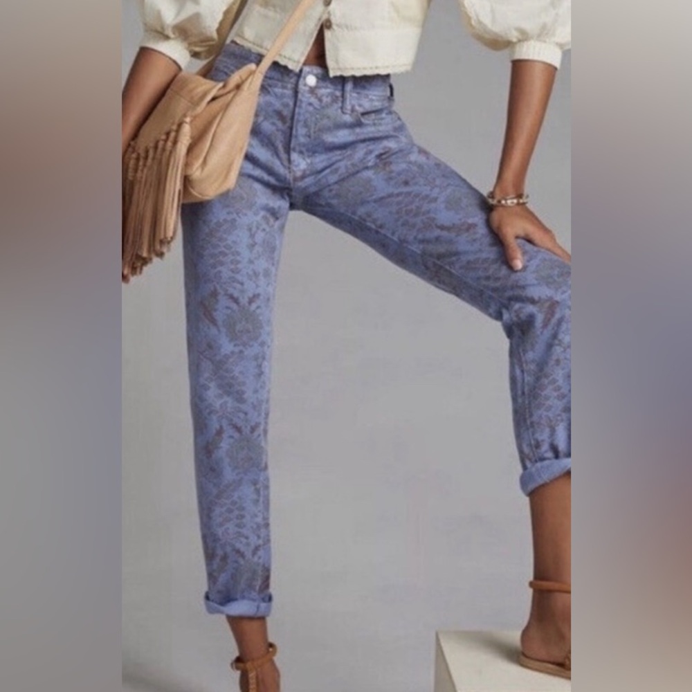 Anthropologie PILCRO Boyfriend Jeans in Vintage Floral Boho Wash